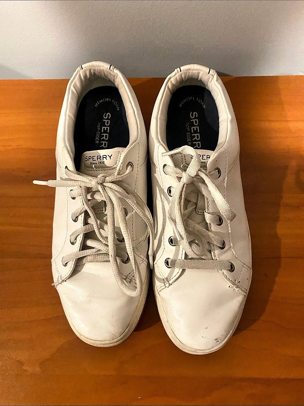 Sperry Crest Vibe Leather Sneaker White Lace-Up Sneakers
